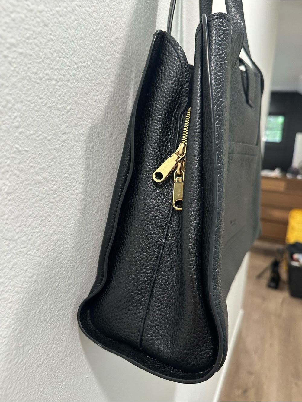 Radley London Sloane Street Leather Large Zip Top Shoulder Bag gold black purse - Picture 4 of 8